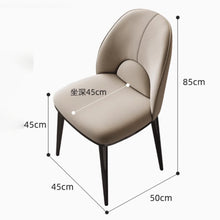 将图片加载到图库查看器，Newman Leather Gold Grey Leg Dining Chair
