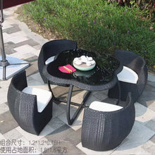 将图片加载到图库查看器，Camacho Rattan Villa Compact 4 Seater Balcony Outdoor Furniture
