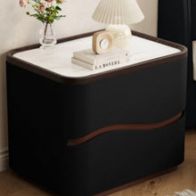将图片加载到图库查看器，Zachary Minmalist Wave Marble Design Top Bedside Table

