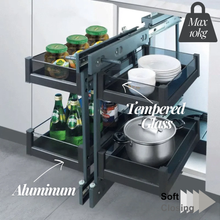 将图片加载到图库查看器，MIRAI Aluminium Magic Corner Basket With Soft Closing
