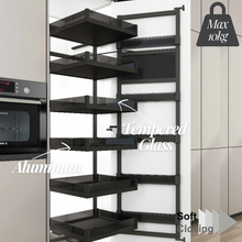 将图片加载到图库查看器，MIRAI 6 Tier Side Mounted Tall Aluminium Pantry Larder With Soft Closing
