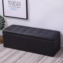 将图片加载到图库查看器，Catrin PU Leather Storage Bench Shoe Seat
