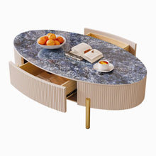 将图片加载到图库查看器，Daugherty Cream Modern Oval Coffee Table
