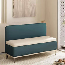 将图片加载到图库查看器，Murphy Back Rest Dual Tone PU Leather Storage Bench
