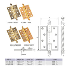 Load image into Gallery viewer, E-SWING Classic Brass Hinges With 2 Ball Bearings C3543LT2B

