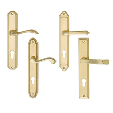 Load image into Gallery viewer, COBA Solid Brass Door Lever Handle on Plate Polished Brass

