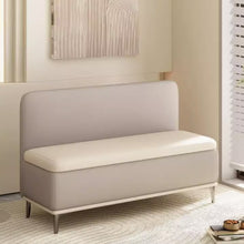 Muatkan imej ke dalam penonton Galeri, Murphy Back Rest Dual Tone PU Leather Storage Bench
