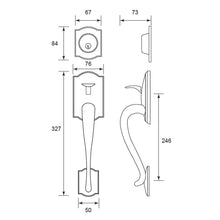 将图片加载到图库查看器，SCHLAGE F SERIES Handleset / Gripset - Camelot
