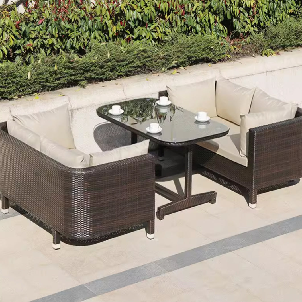 Patton Rattan Outdoor Balcony Furniture With Coffee Table