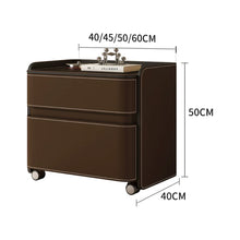 Load image into Gallery viewer, Hilario Soft Padding Leather Bedside Table With Wheels
