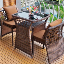 Load image into Gallery viewer, Kaleb Glass Top Rattan Balcony Outdoor Furniture
