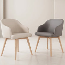 将图片加载到图库查看器，Ballard Wood Leg PU Leather Fabric Dining Chair
