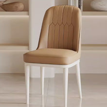 Muatkan imej ke dalam penonton Galeri, Levine Cushion PU Leather Cream Leg Dining Chair
