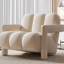 Load image into Gallery viewer, Meleas Flannel PU Leather Leisure Arm Chair Sofa
