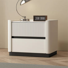 Muatkan imej ke dalam penonton Galeri, Marietta Dual Color Leather Padding Bedside Table
