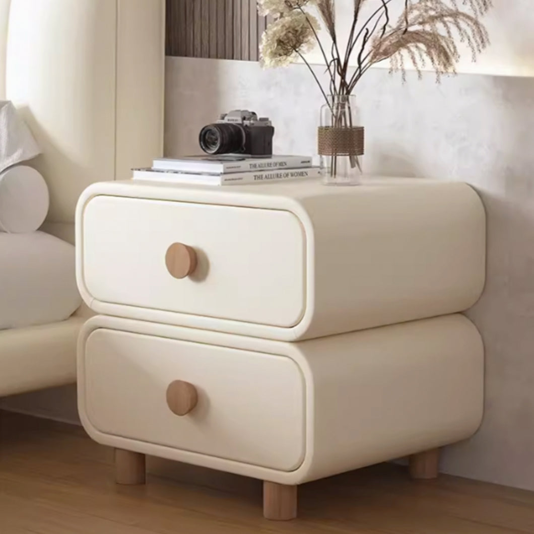 Ortiz Minimalist Double Layered PU Bedside Table