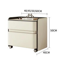 Load image into Gallery viewer, Hilario Soft Padding Leather Bedside Table With Wheels
