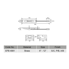 Muatkan imej ke dalam penonton Galeri, ES'TECH Brass Extension Flush Bolt EFB4881
