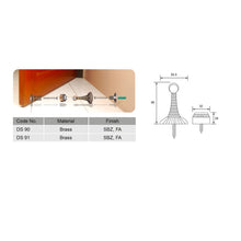 将图片加载到图库查看器，ES'TECH Brass Antique Magnetic Door Holder DS90
