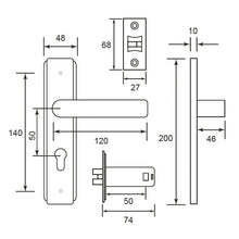 将图片加载到图库查看器，DUFIX DX-B Series Stainless Steel Lever Handle On Plate SUS 304 DX-B 1210
