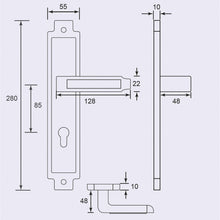 将图片加载到图库查看器，DUFIX DX Series Stainless Steel Lever Handle On Plate SUS 304 DX 1035

