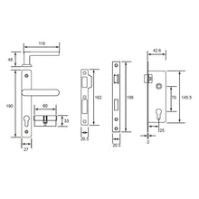 将图片加载到图库查看器，DUFIX Stainless Steel Narrow Mortise Lock DX2570N
