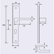 将图片加载到图库查看器，DUFIX DX Series Stainless Steel Lever Handle On Plate SUS 304 DX 631

