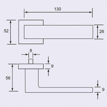 Muatkan imej ke dalam penonton Galeri, DUFIX Stainless Steel Semi Solid Designer Lever Handle On Square Rose SUS 304 DX 824
