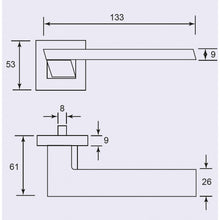 Load image into Gallery viewer, DUFIX Stainless Steel Semi Solid Designer Lever Handle On Square Rose SUS 304 DX 825
