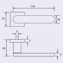 Muatkan imej ke dalam penonton Galeri, DUFIX Stainless Steel Semi Solid Designer Lever Handle On Square Rose SUS 304 DX 826
