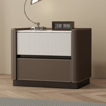 Muatkan imej ke dalam penonton Galeri, Marietta Dual Color Leather Padding Bedside Table
