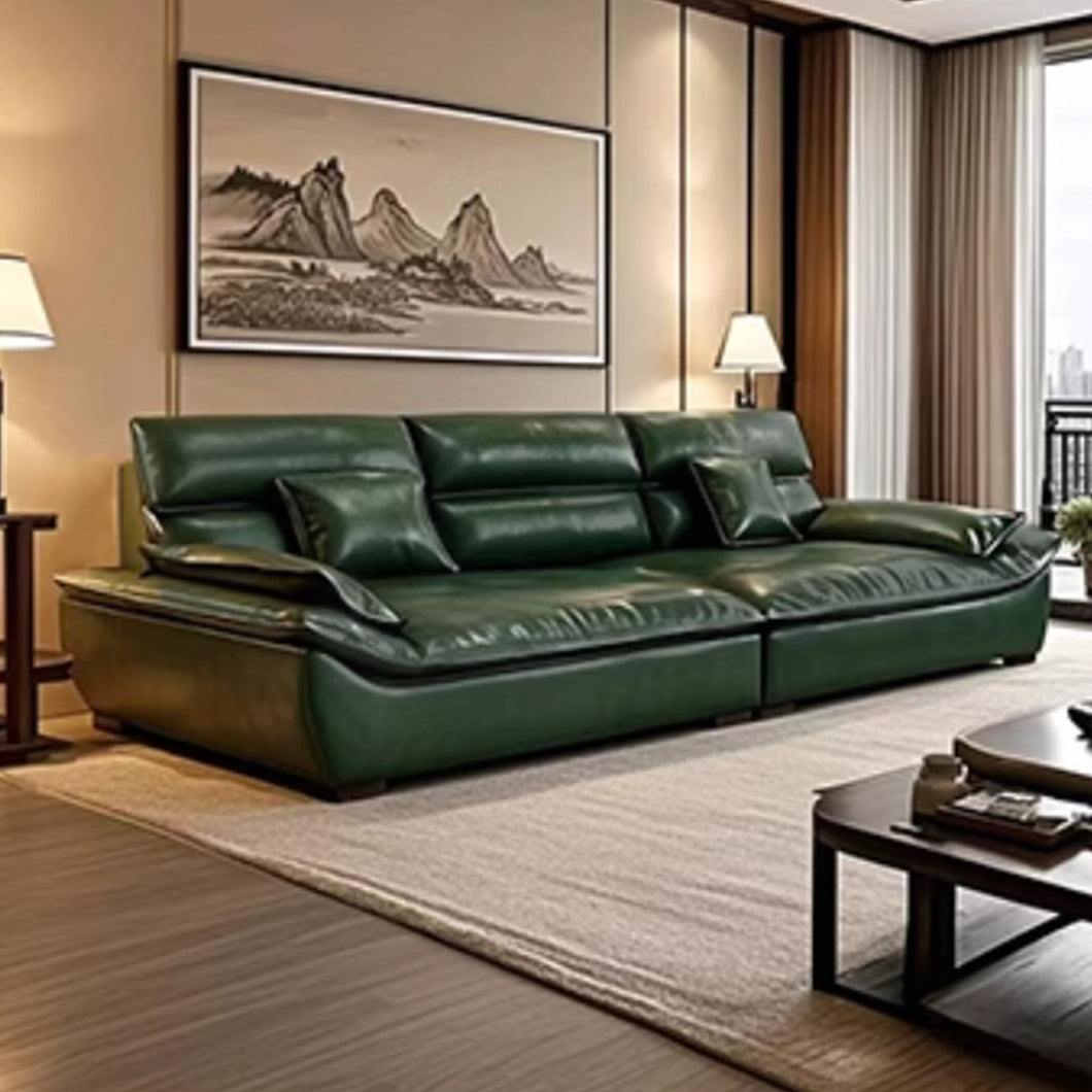 Fletcher Oil Wax Leather Italian Boat Design Sofa