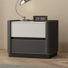 Muatkan imej ke dalam penonton Galeri, Marietta Dual Color Leather Padding Bedside Table
