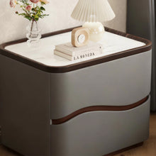 将图片加载到图库查看器，Zachary Minmalist Wave Marble Design Top Bedside Table
