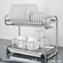 Load image into Gallery viewer, MIRAI Luxury Standalone Wall Mount Stainless Steel Dish Rack

