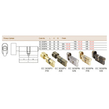 Muatkan imej ke dalam penonton Galeri, ES'TECH Brass European Profile Privacy Cylinder EC3030P
