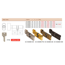 Muatkan imej ke dalam penonton Galeri, ES'TECH Brass European Profile Single Cylinder EC4040

