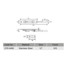 Muatkan imej ke dalam penonton Galeri, ES'TECH Stainless Steel Extension Flush Bolt

