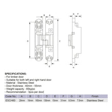 Load image into Gallery viewer, E-SWING Conceal Hinge ESCH60
