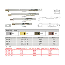 Muatkan imej ke dalam penonton Galeri, ES'TECH Brass Security Flush Bolt DS2X

