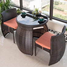 将图片加载到图库查看器，Eleri Rattan 1 Table 2 Chairs Balcony Outdoor Furniture
