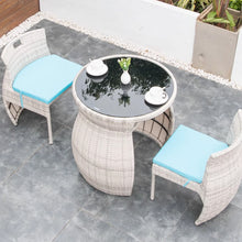 将图片加载到图库查看器，Eleri Rattan 1 Table 2 Chairs Balcony Outdoor Furniture
