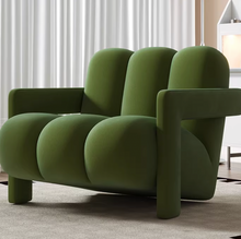 Load image into Gallery viewer, Meleas Flannel PU Leather Leisure Arm Chair Sofa
