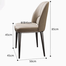 将图片加载到图库查看器，Newman Leather Gold Grey Leg Dining Chair
