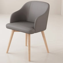 将图片加载到图库查看器，Ballard Wood Leg PU Leather Fabric Dining Chair
