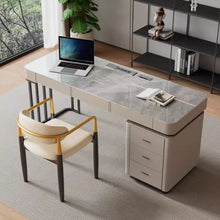 将图片加载到图库查看器，Kelly Slate Designer Study Work Desk With 3 Drawers Cabinet
