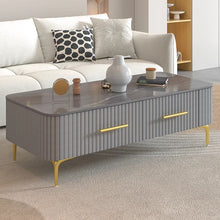 Muatkan imej ke dalam penonton Galeri, Emil Modern Slate Gold Leg Coffee Table
