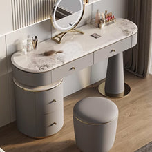 Muatkan imej ke dalam penonton Galeri, Peggy Luxury Designer Dressing Table Set With Side Cabinet 0.9m to 1.3m
