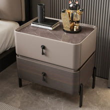 Load image into Gallery viewer, Frederick Modern Wood Sintered Stone Bedside Table
