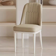 Muatkan imej ke dalam penonton Galeri, Levine Cushion PU Leather Cream Leg Dining Chair
